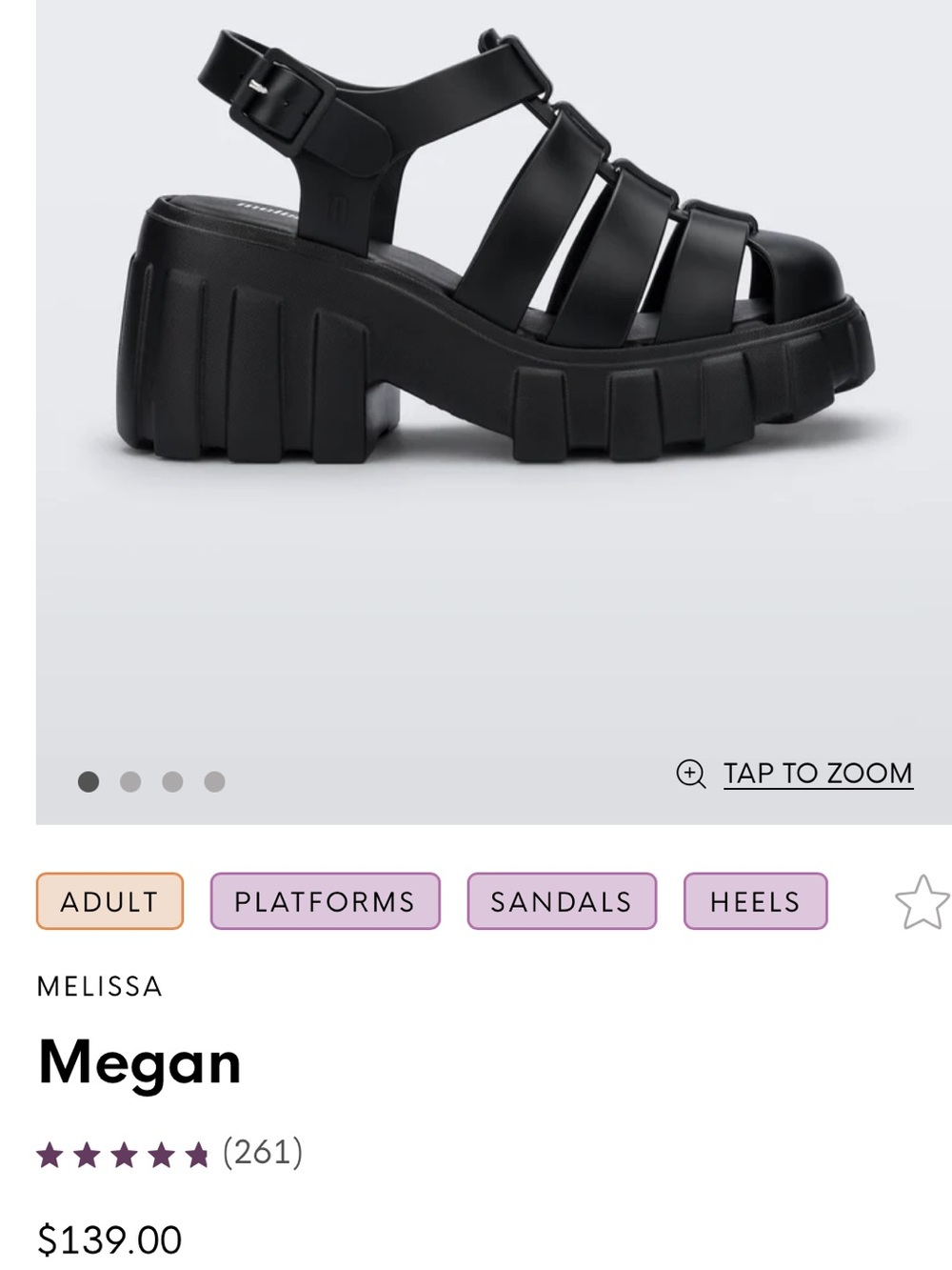 Melissa Megan Chunky Black Platform Sandals